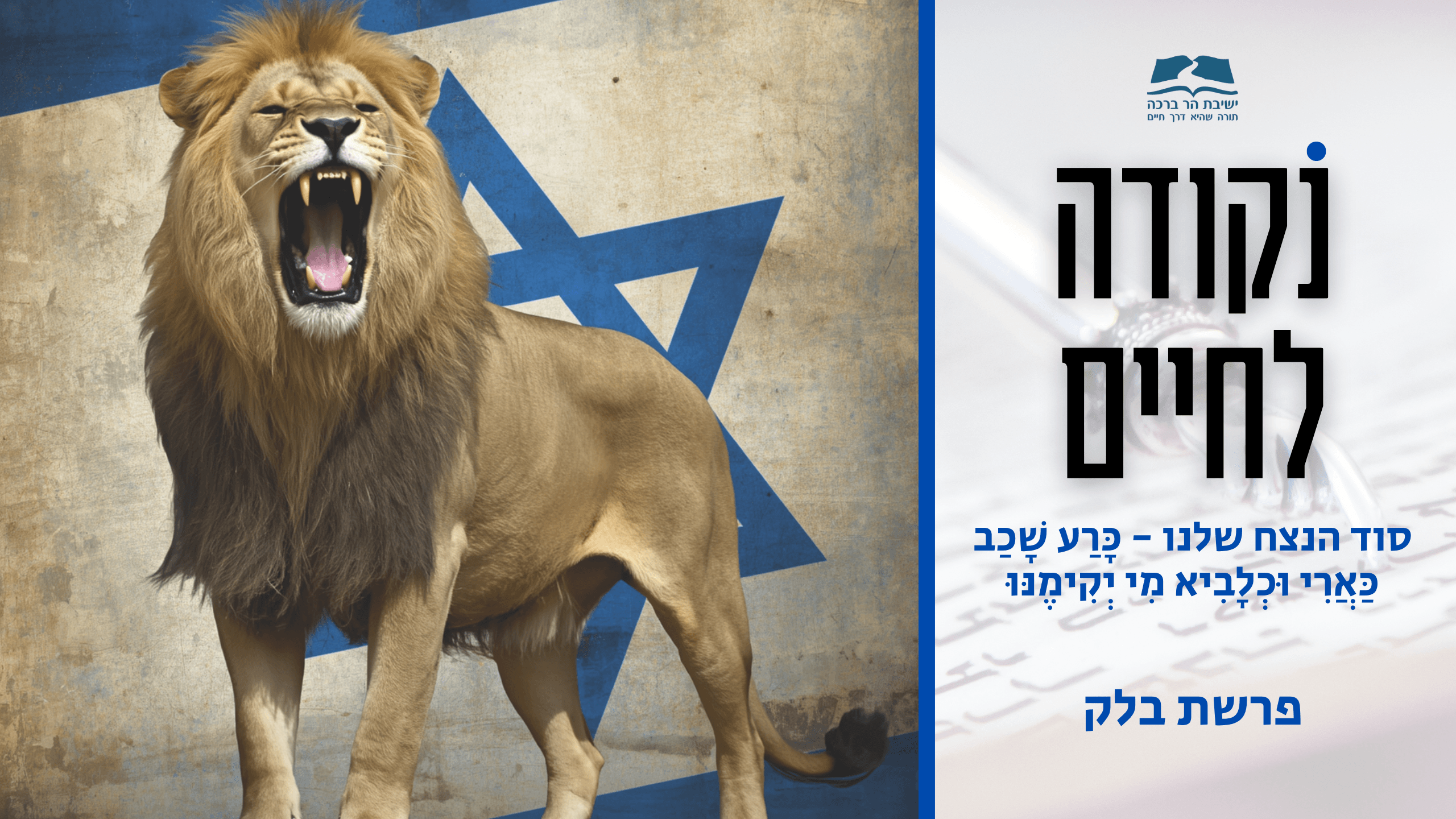 נקודה לחיים לפרשת בלק