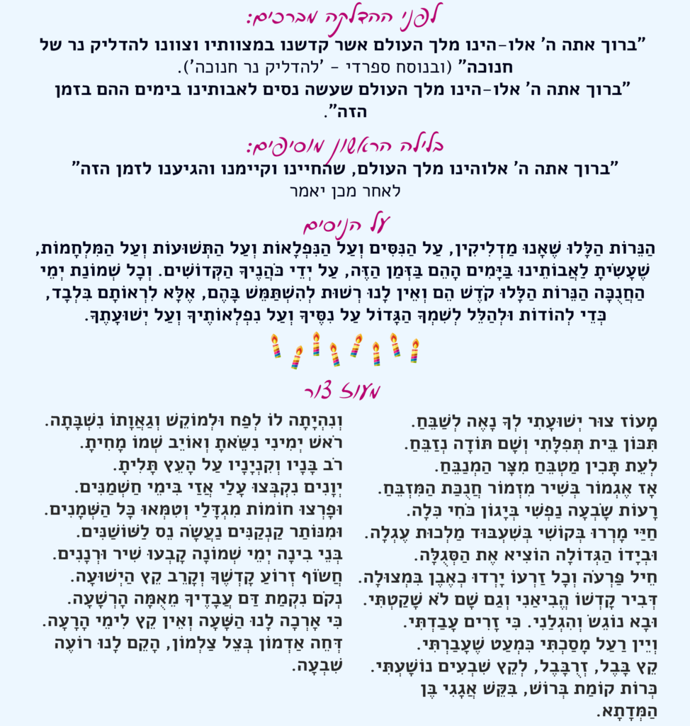 להורדת קובץ הדלקת הדלקת הנרות לחצו כאן