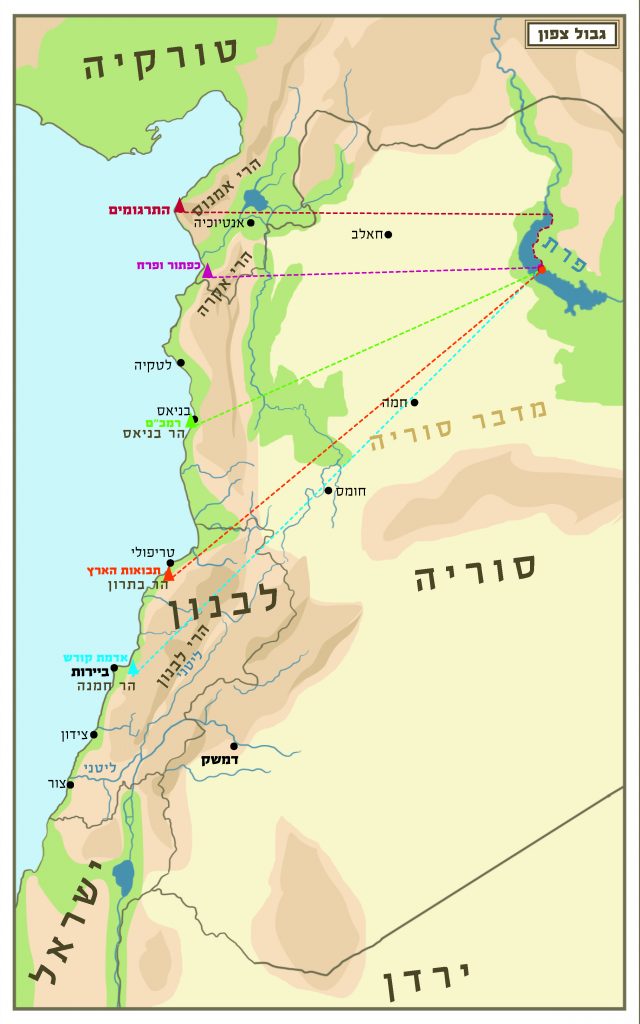 גבול צפון||גבול דרום של פרשת מסעי